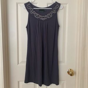 Cynthia Rowley Gray Beaded Knee-Length Midi Dress